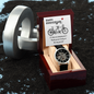 To My Husband - Men's Openwork Watch with Happy Anniversary Card for Husband