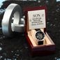 To My Son - Men's Openwork Watch with Birthday Message Card for Son