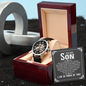 To My Son - Men's Openwork Watch with Message Card for Son