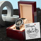 To My Husband - Men's Openwork Watch with Happy Anniversary Card for Husband