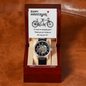 To My Husband - Men's Openwork Watch with Happy Anniversary Card for Husband