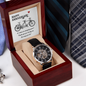 To My Husband - Men's Openwork Watch with Happy Anniversary Card for Husband