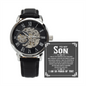 To My Son - Men's Openwork Watch with Message Card for Son