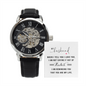 To My Husband - Men's Openwork Watch with Romantic Message Card for Husband