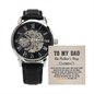 To My Dad - Men's Openwork Watch with Father's Day Message Card