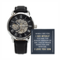 To My Son - Men's Openwork Watch with Message Card for Son