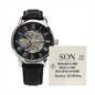 To My Son - Men's Openwork Watch with Birthday Message Card for Son