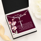 To My Bonus Mom - Faith Cross Necklace with Message Card