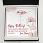 To My Daughter - Faith Cross Necklace with Birthday Message Card