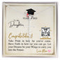 To My Daughter - Faith Cross Necklace with Graduation Message Card & QR code for E-card