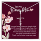 To My Bonus Mom - Faith Cross Necklace with Message Card