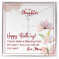 To My Daughter - Faith Cross Necklace with Birthday Message Card
