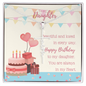 To My Daughter - Faith Cross Necklace with Birthday Message Card