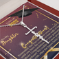To My Daughter - Faith Cross Necklace with Graduation Message Card