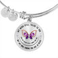 In Memory of Your Loved One - My Mind Still Talks to You... - Circle Adjustable Bangle Bracelet - Loving Family