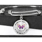 In Memory of Your Loved One - My Mind Still Talks to You... - Circle Adjustable Bangle Bracelet - Loving Family