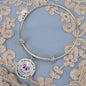 In Memory of Your Loved One - My Mind Still Talks to You... - Circle Adjustable Bangle Bracelet - Loving Family