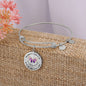In Memory of Your Loved One - My Mind Still Talks to You... - Circle Adjustable Bangle Bracelet - Loving Family