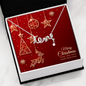Scripted Love Necklace with Christmas Card - Red