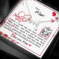 Dear Mum - Scripted Love Necklace with Mother's Day Message Card & QR code for E-Card