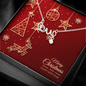 Scripted Love Necklace with Christmas Card - Red
