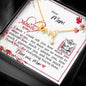 Dear Mum - Scripted Love Necklace with Mother's Day Message Card & QR code for E-Card
