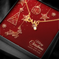 Scripted Love Necklace with Christmas Card - Red