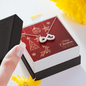 Infinity Hearts Necklace with Christmas Card - Red