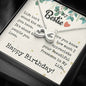 To My Bestie - Infinity Hearts Necklace with Birthday Message Card