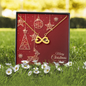 Infinity Hearts Necklace with Christmas Card - Red