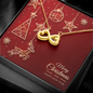 Infinity Hearts Necklace with Christmas Card - Red