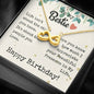 To My Bestie - Infinity Hearts Necklace with Birthday Message Card