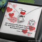 To My Lovey Wifey - Forever Love Necklace with V-day Message Card & QR code for E-Card