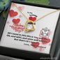 To My Lovey Wifey - Forever Love Necklace with V-day Message Card & QR code for E-Card