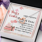 To My Friend - Interlocking Hearts Necklace with Happy Birthday Message Card In KOREAN