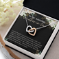 Daughter To Mother In Law - Interlocking Hearts Necklace with Message Card
