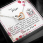 Dear Mom - Interlocking Heart Necklace with Message Card & QR code for E-Card