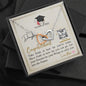 To My Daughter - Interlocking Hearts Necklace with Graduation Message Card & QR code for E-Card