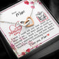 Dear Mum - Interlocking Hearts Necklace with Mother's Day Message Card & QR code for E-Card
