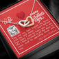 To My Wife - Interlocking Hearts Necklace with V-day Message Card & QR code for E-Card