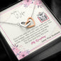 To My Wife - Interlocking Hearts Necklace with Message Card & QR code for E-Card