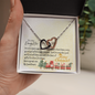 To My Daughter - Interlocking Hearts Necklace with Christmas Message Card - Santa