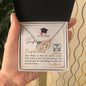 To My Daughter - Interlocking Hearts Necklace with Graduation Message Card & QR code for E-Card