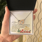 To My Daughter - Interlocking Hearts Necklace with Christmas Message Card - Santa