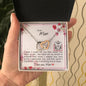 Dear Mom - Interlocking Heart Necklace with Message Card & QR code for E-Card