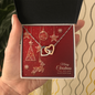 Interlocking Hearts Necklace with Christmas Card - Red