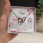 Dear Mum - Interlocking Hearts Necklace with Mother's Day Message Card & QR code for E-Card