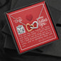 To My Wife - Interlocking Hearts Necklace with V-day Message Card & QR code for E-Card