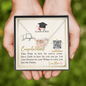 To My Daughter - Interlocking Hearts Necklace with Graduation Message Card & QR code for E-Card