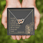Interlocked Hearts Necklace with Bible Verse Card - Romans 6:23